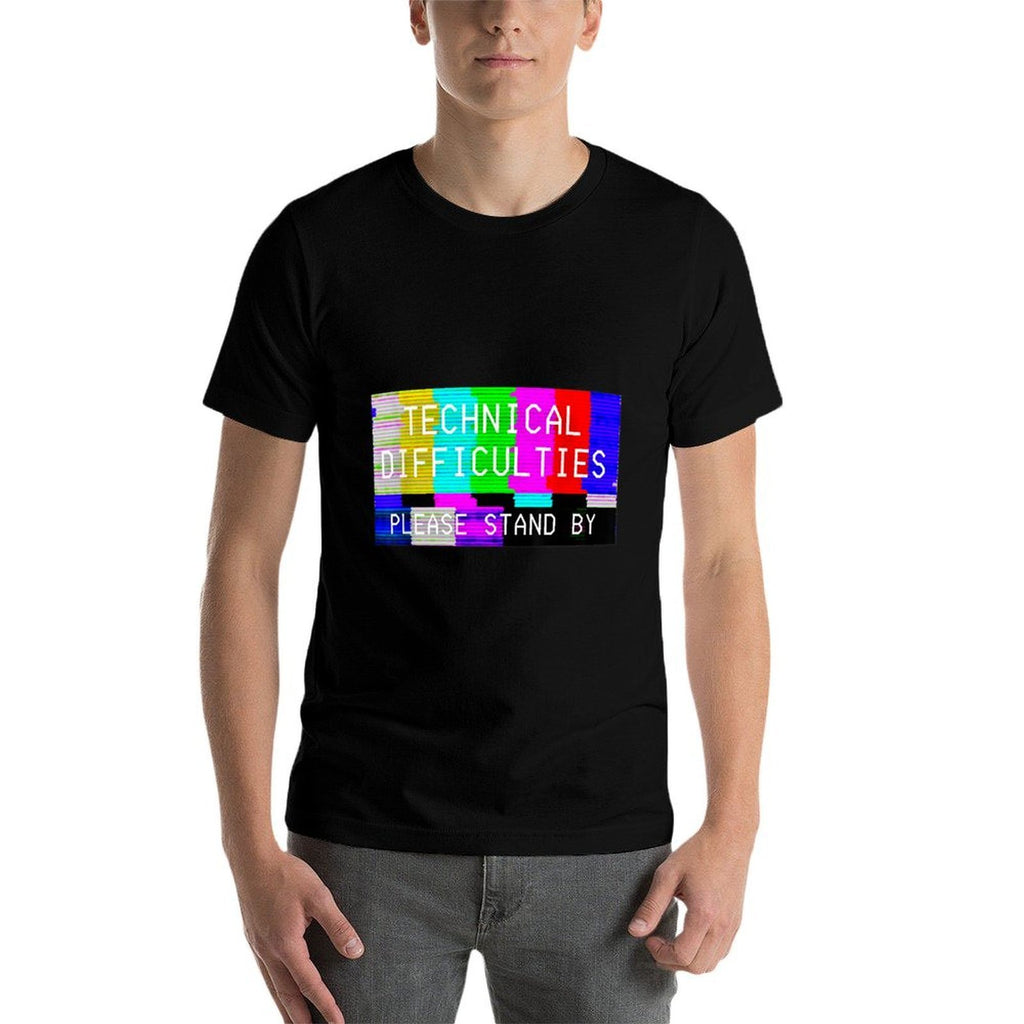 Glitchy Technical Difficulties Please Stand By TV  Graphic-printed T-Shirt