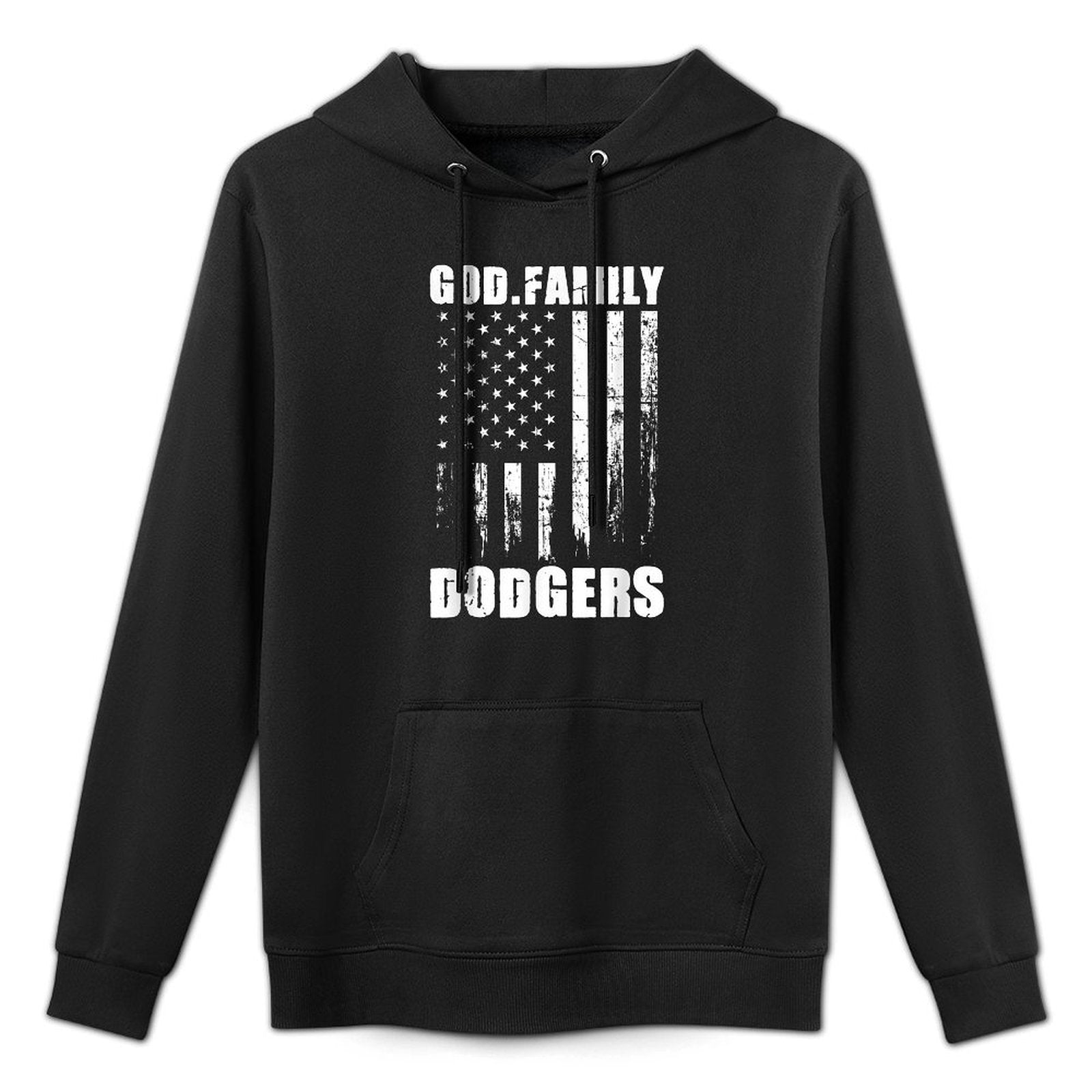 God. Family. Dodgers. Vintage USA Adjustable Hood Hoodie