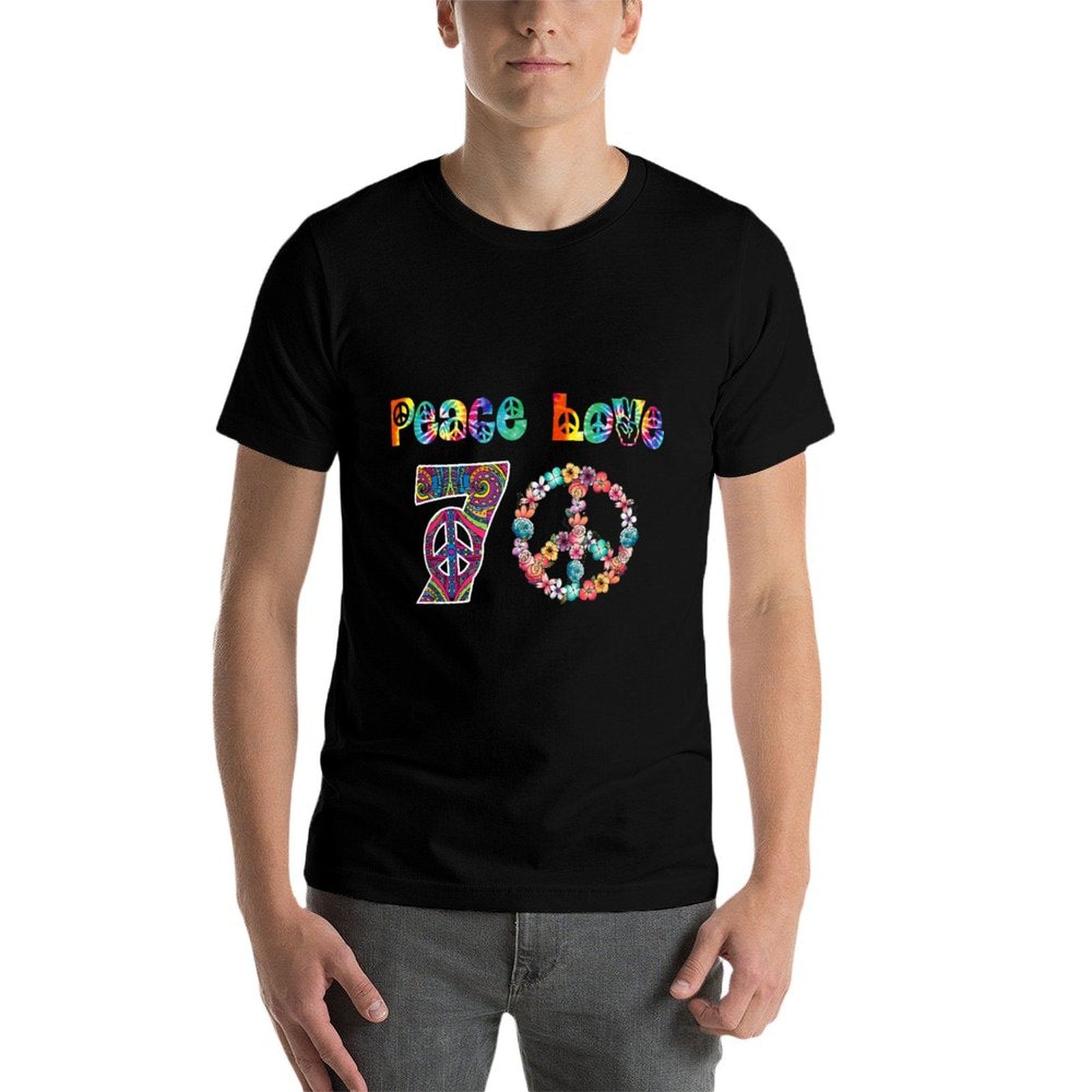 70th Birthday T 70 Years Olds Peace Sign Gift  Classic T-Shirt