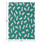 Bookish Reading Pattern in Jade Sustainable Throw Blanket