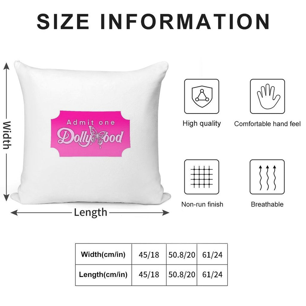 Dollywood Ticket Soft Warmth Comfort Throw Pillow