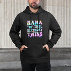 Nana of The Birthday Twins Girls Kids Party Retro Bday Casual Wear Hoodie