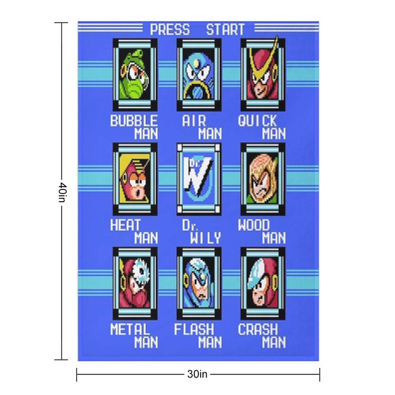 Mega Man 2 - Stage Select Compact Throw Blanket