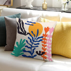 Matisse Bright Boho Botanical Soft Reinforced Edging Throw Pillow