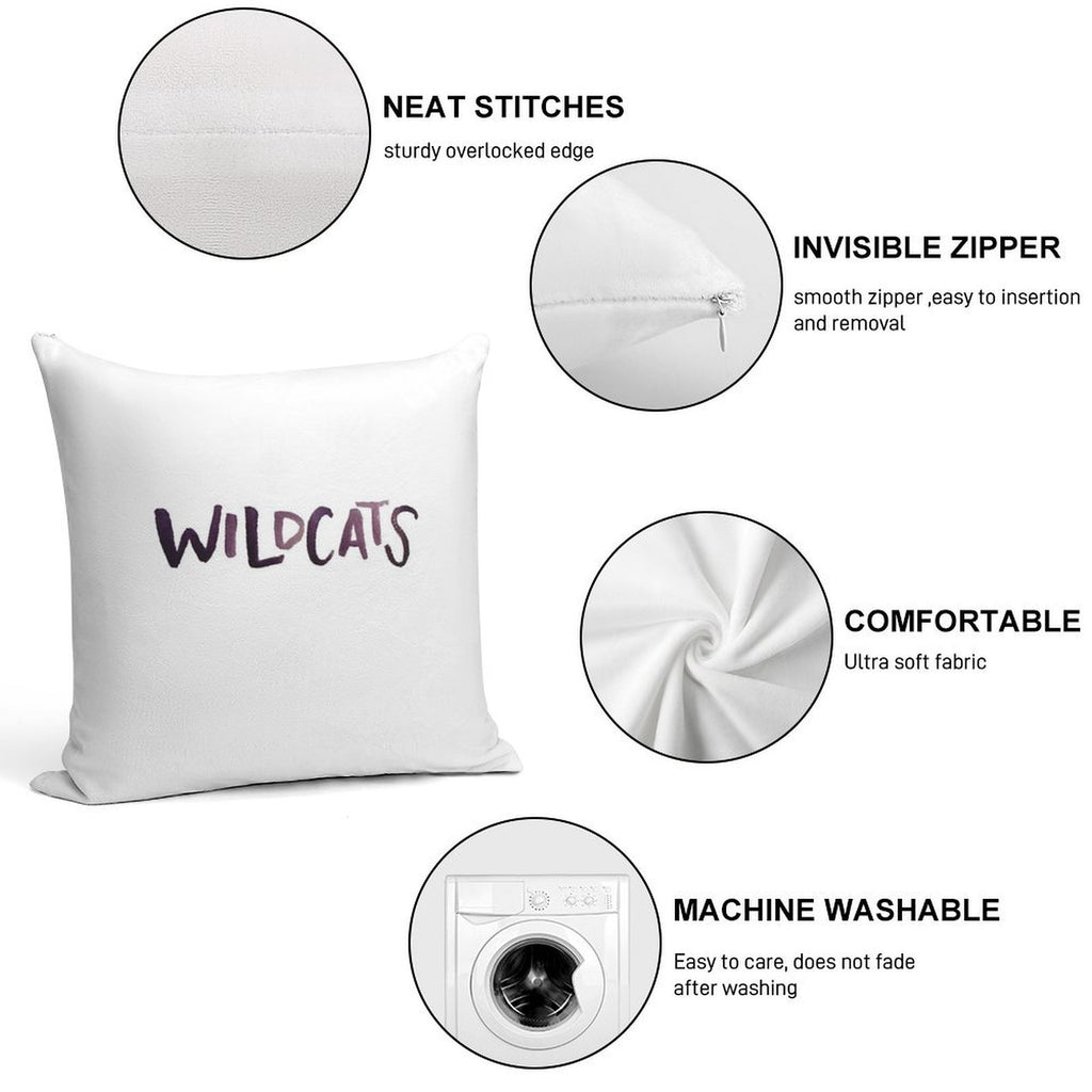 Wildcats Soft Hidden Zipper Throw Pillow