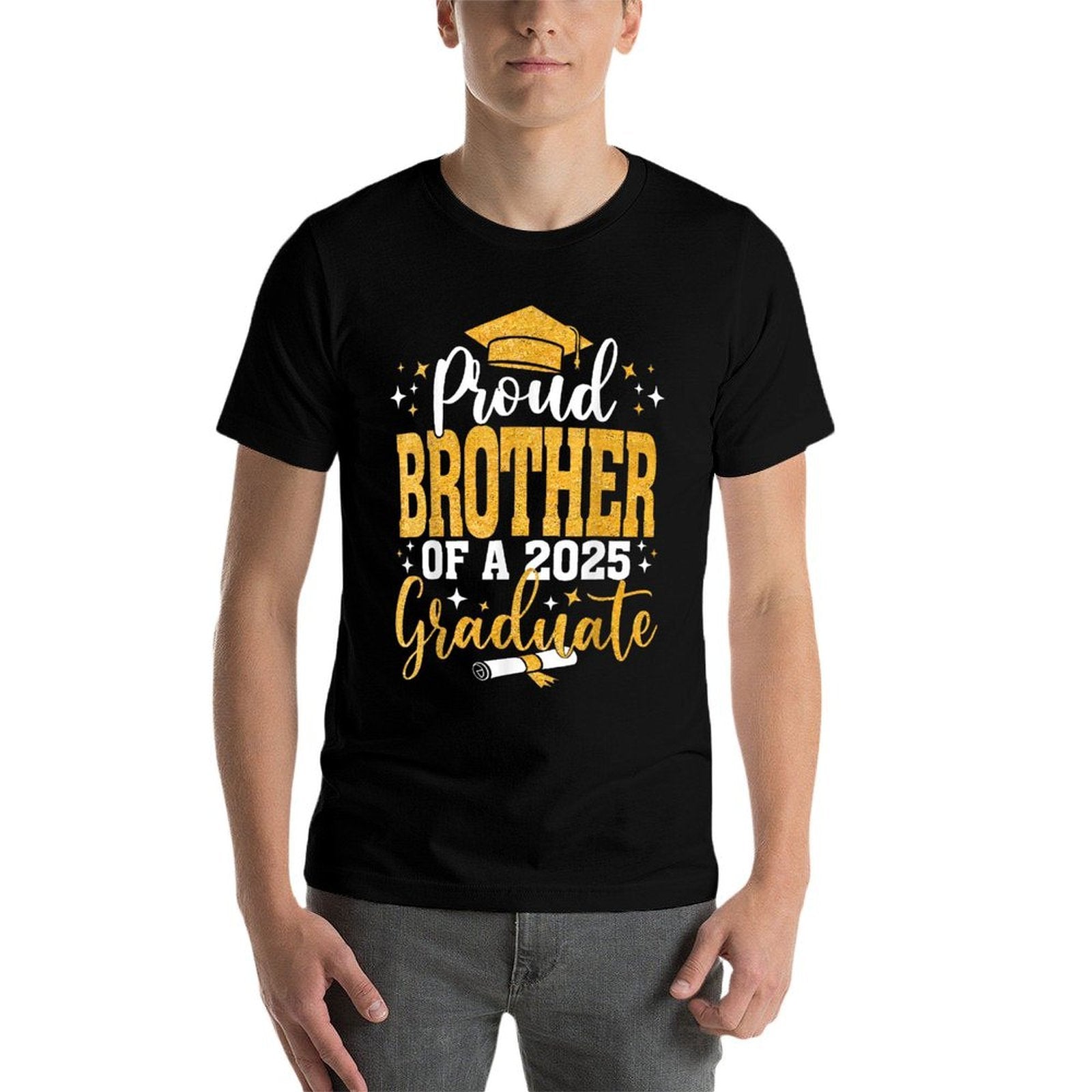Proud Brother Of A Class Of 2025 Graduate Senior 2025  Fade-proof Color T-Shirt
