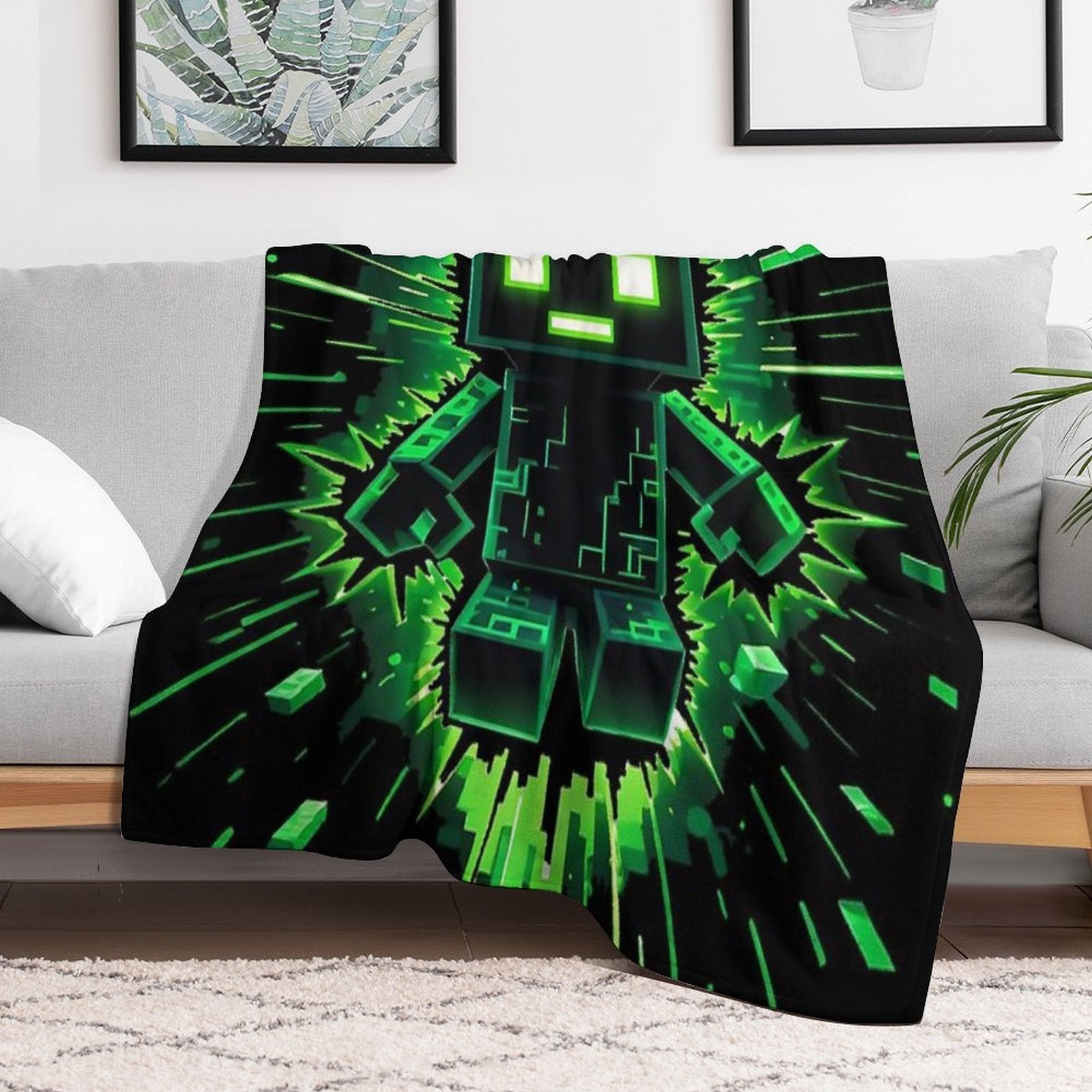 Creeper Explosion 2 Sustainable Throw Blanket