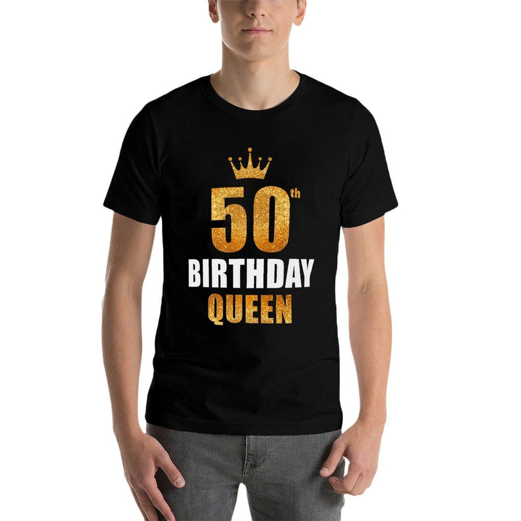 50th Birthday Queen Women's 50th Birthday Golden Bday Party Premium  Slim-fit Cut T-Shirt