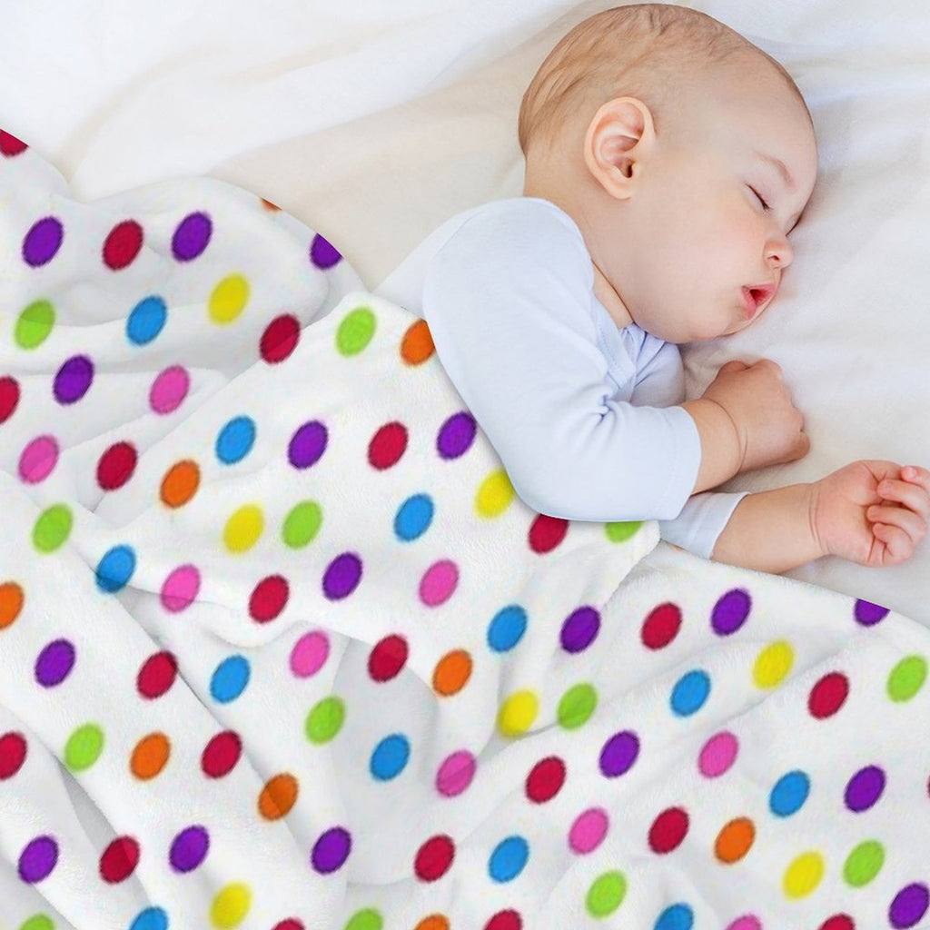 Rainbow Multi-color Confetti Polka Dot All-season Throw Blanket