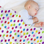 Rainbow Multi-color Confetti Polka Dot All-season Throw Blanket