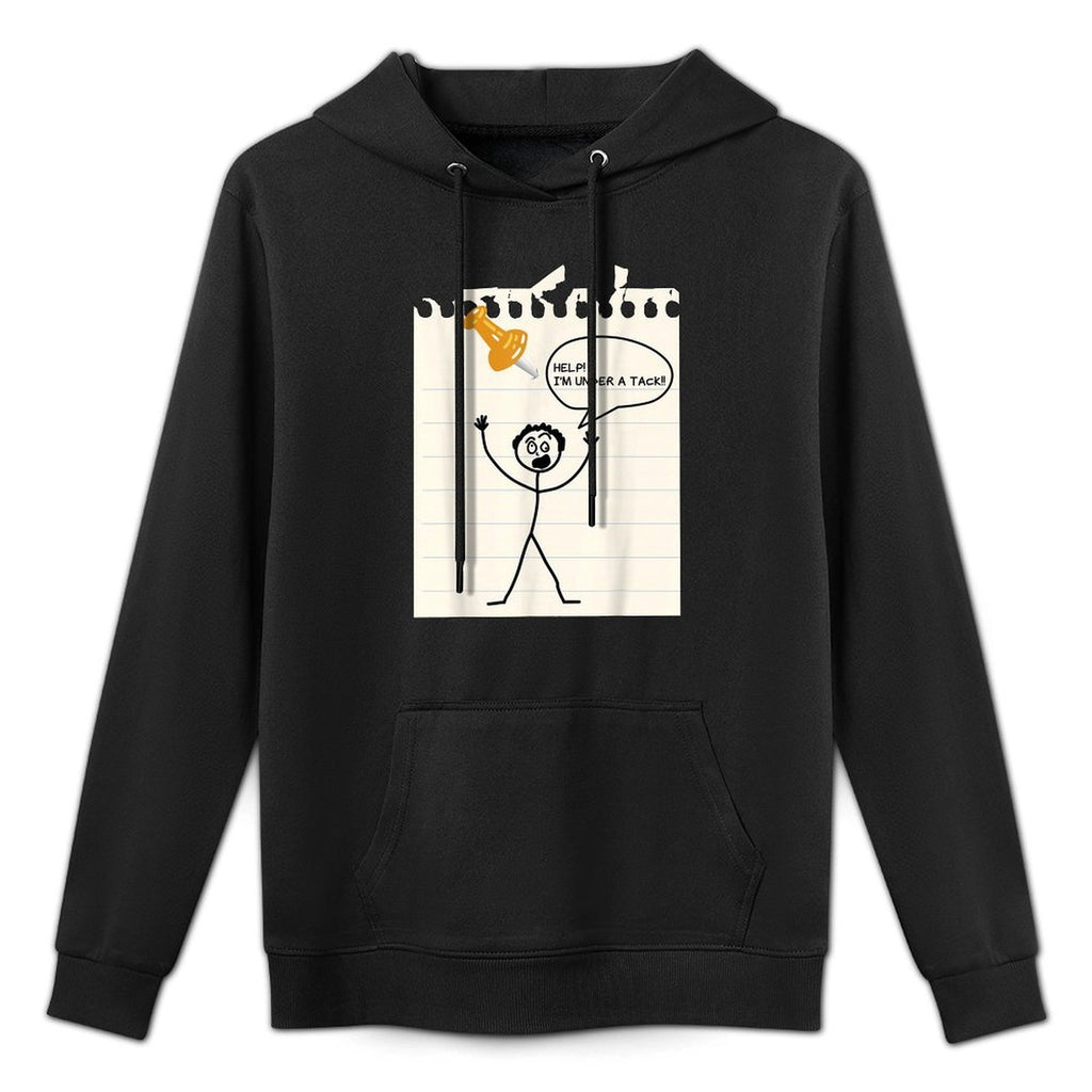 Stick Man Silly Stuff Black for Men - Stick Figure Under A Tack Easy Care Hoodie