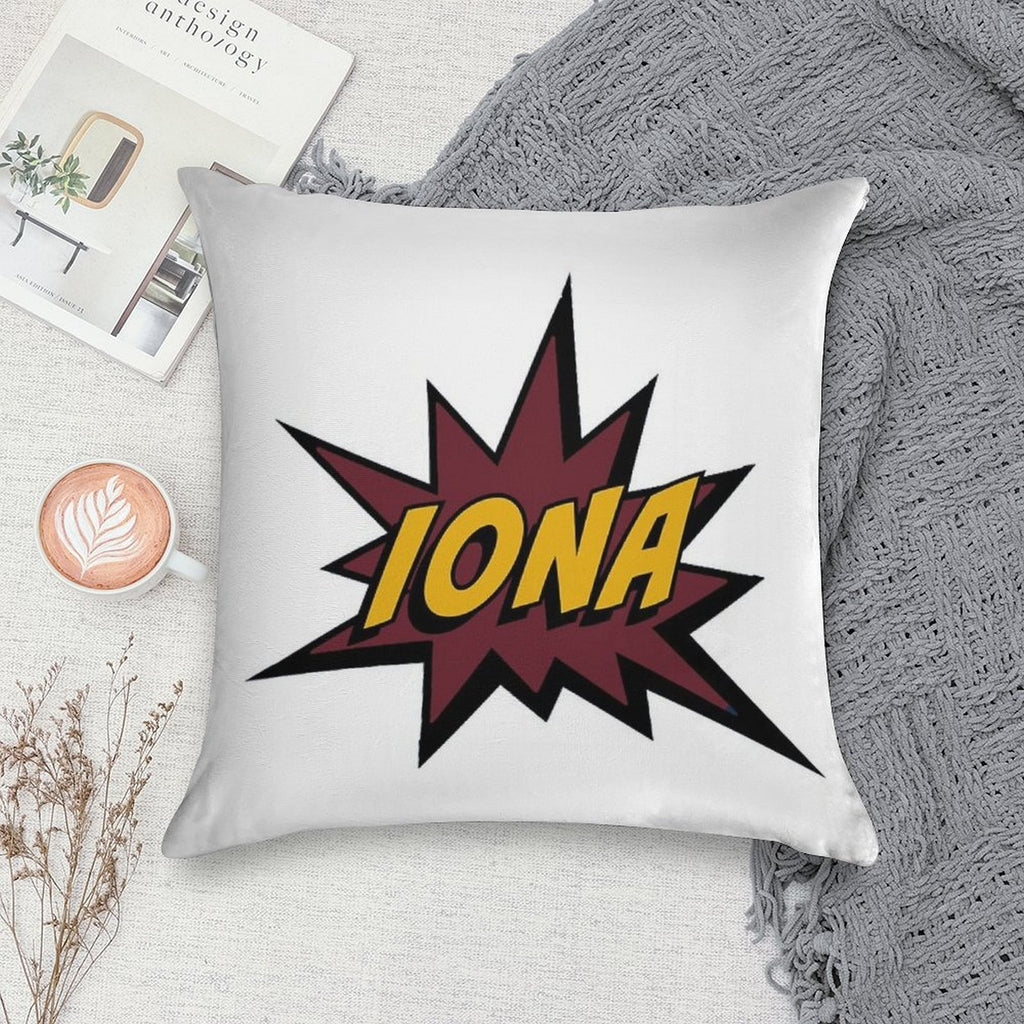 Iona College Soft Short Plush Fabric Throw Pillow