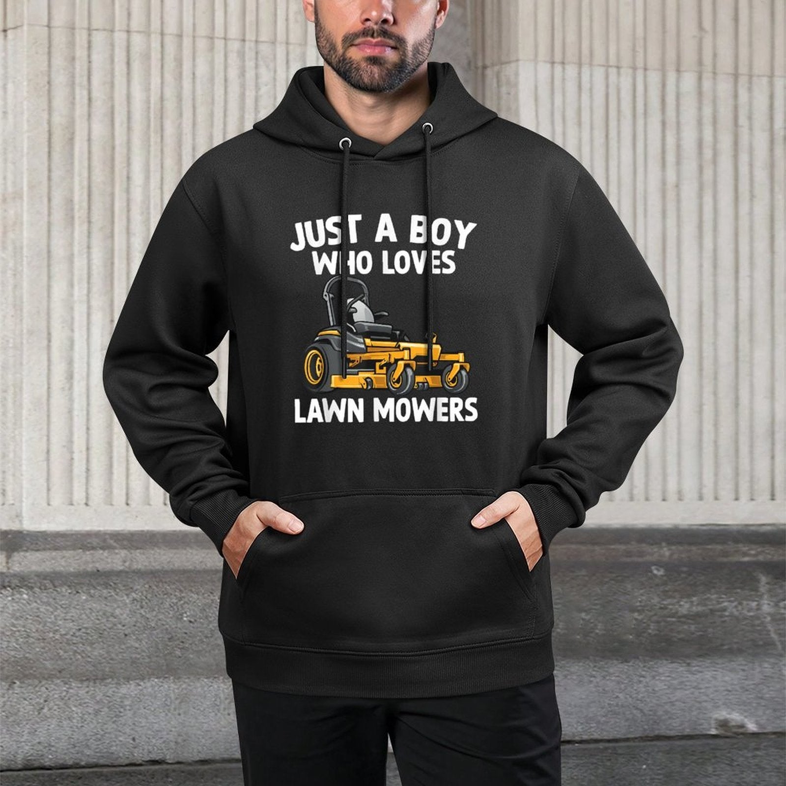 Just A Boy Who Loves Lawn Mowers Gardener Kids Toddler Boys Unisex Design Hoodie