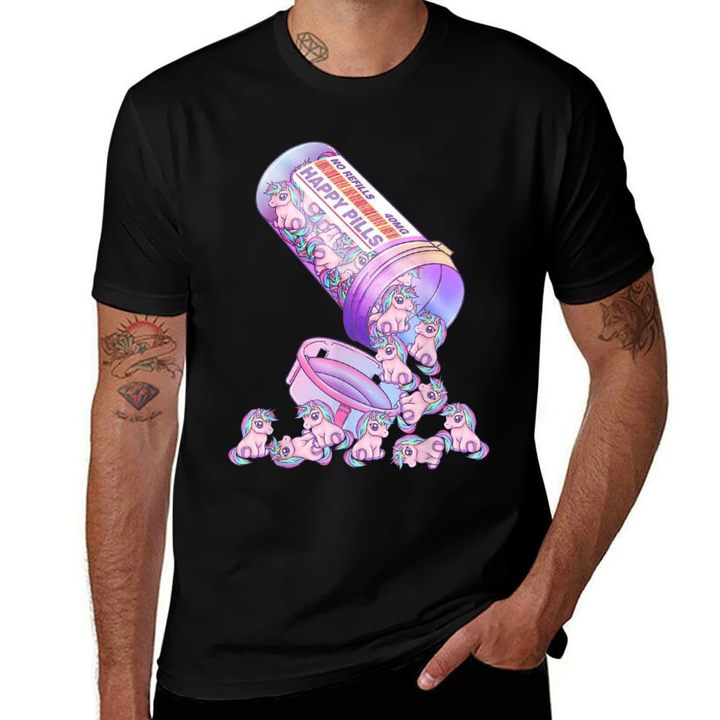 Happy Pills Pastel Goth Kawaii Yami Unicorn Otaku Women  Wrinkle-resistant T-Shirt