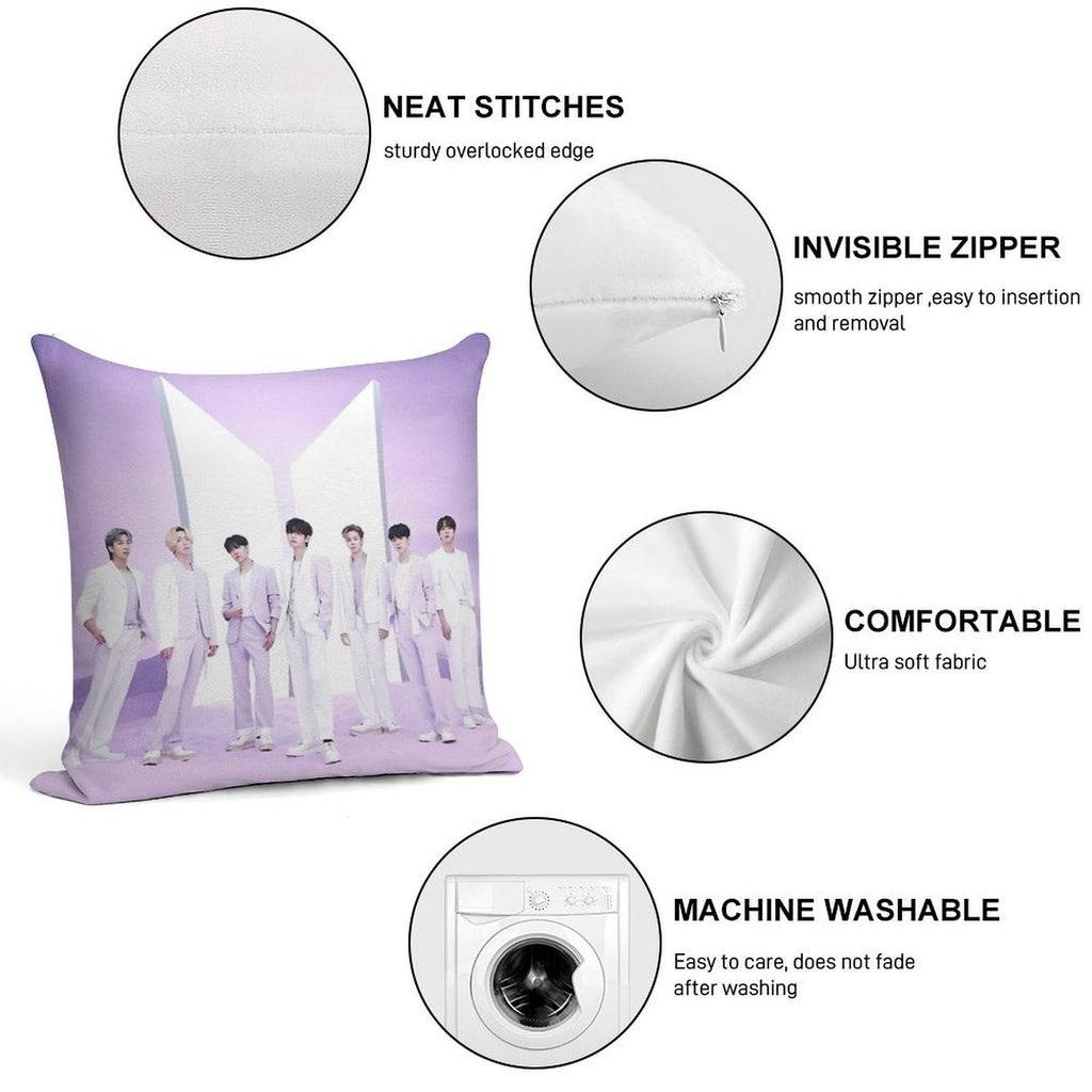 BTS THe Best All Members Soft Skin-Friendly Throw Pillow