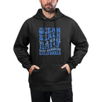 Ocean Beach Wild Wave 1971 Surf Memories On Back Adjustable Hood Hoodie