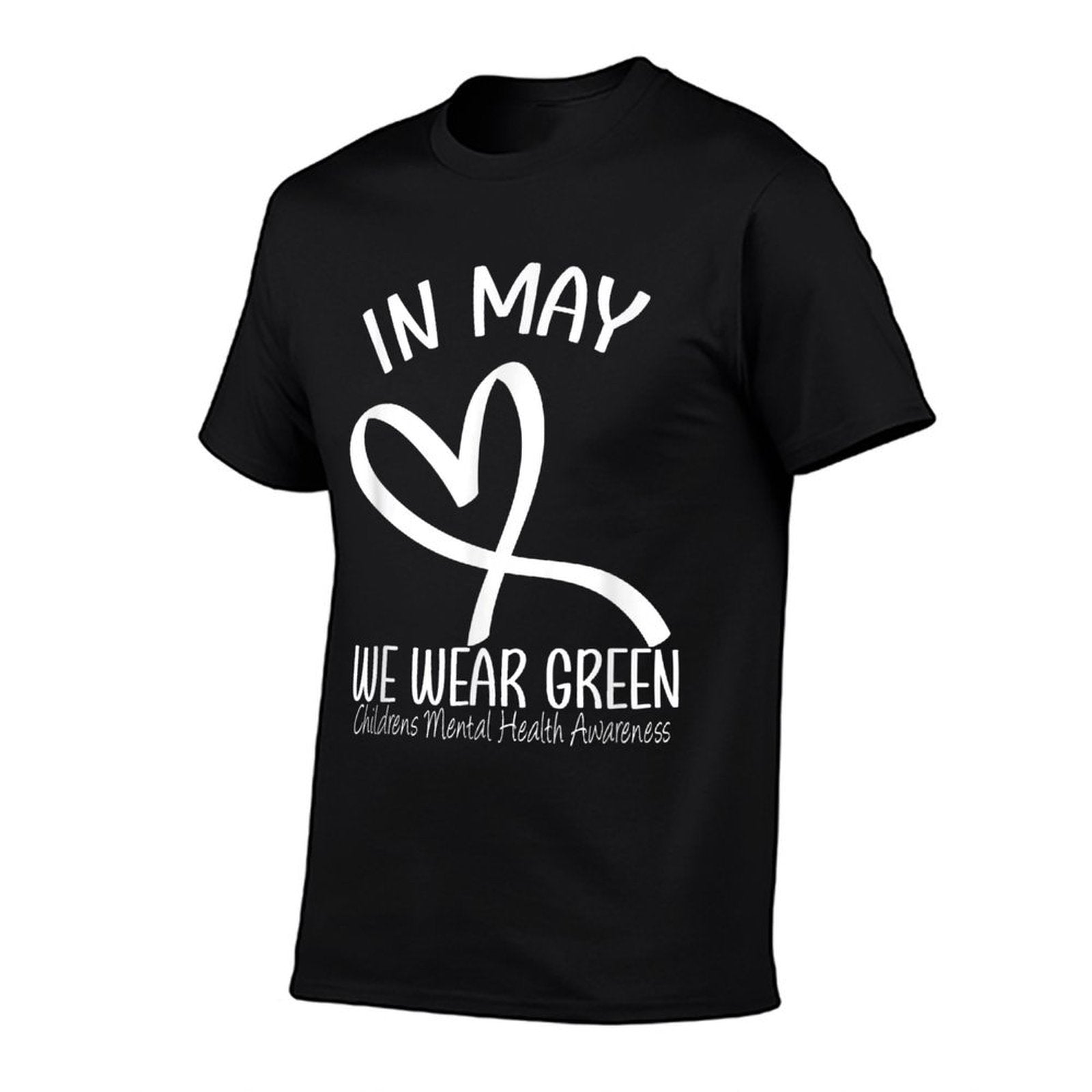 Heart In May We Wear Green Childrens Mental Health Awareness  Stretchy T-Shirt