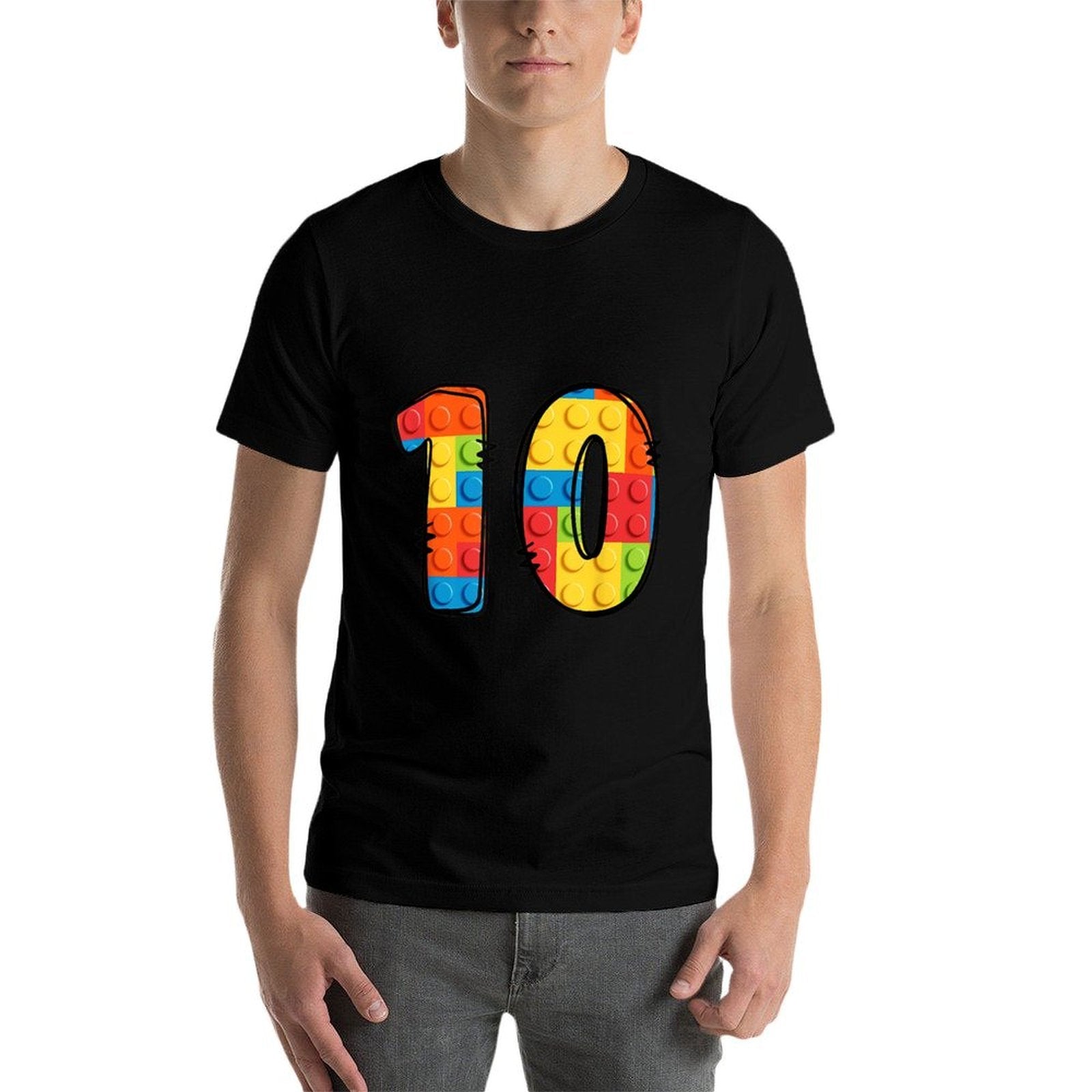 10 Year Old Blocks Building Master Builder 10th Birthday  Slim-fit Cut T-Shirt