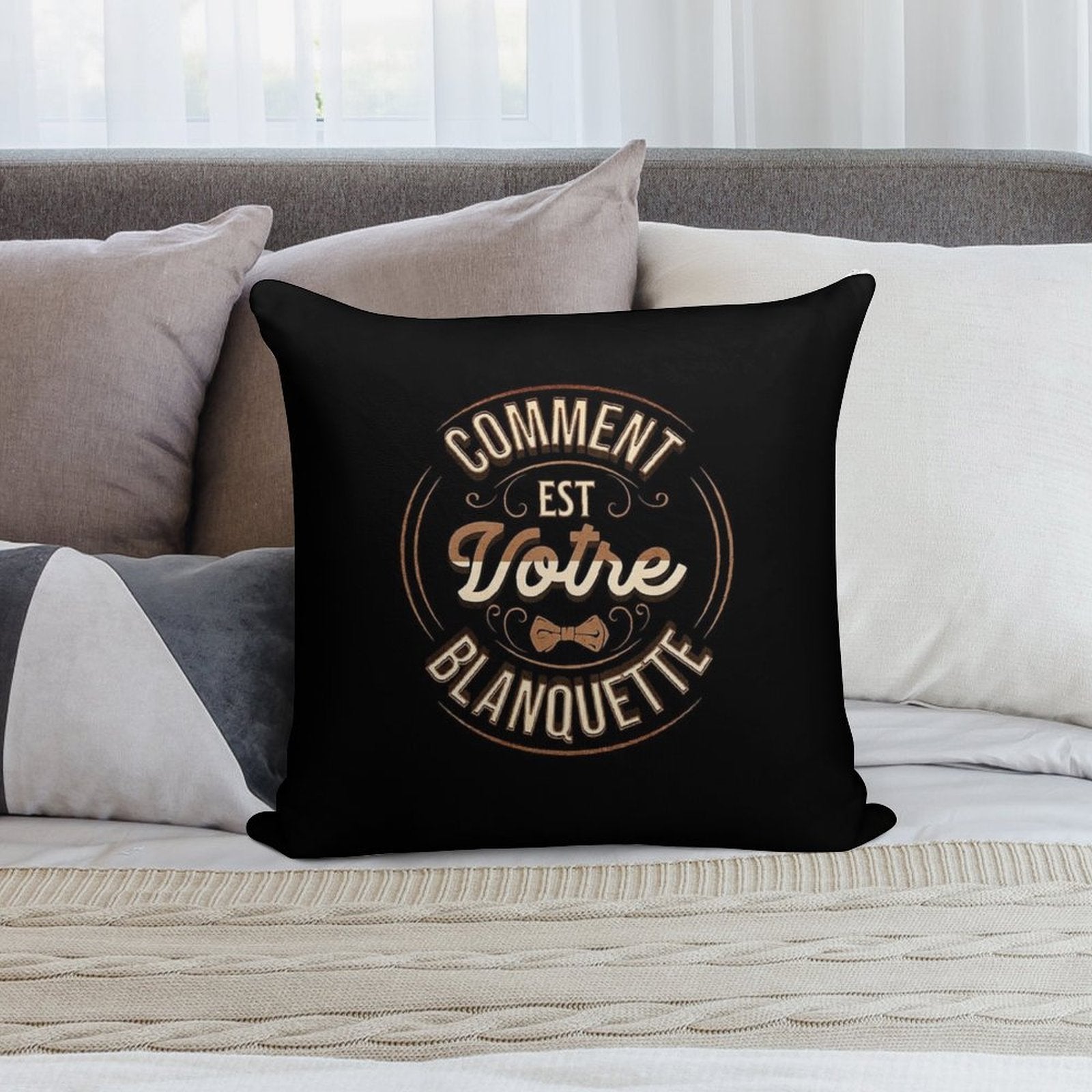How Is Your Blanquette Oss 117 Cult Movie Replica Soft Short Plush Fabric Throw Pillow