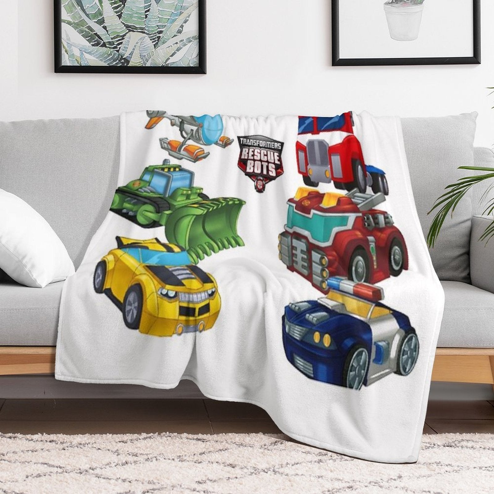 Transformers Rescue Bots Vechicles Anti-pilling Throw Blanket