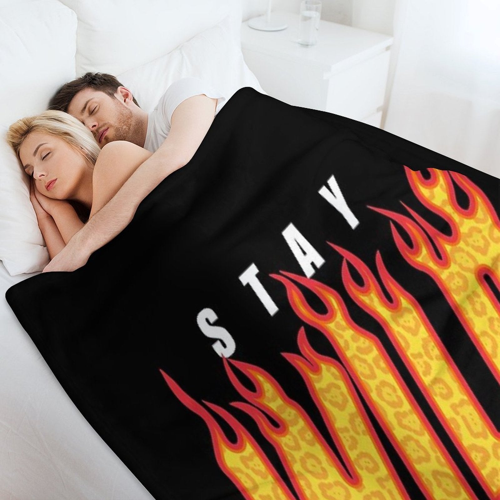 Stay Wild Fire Ben Azelart Lightweight Throw Blanket