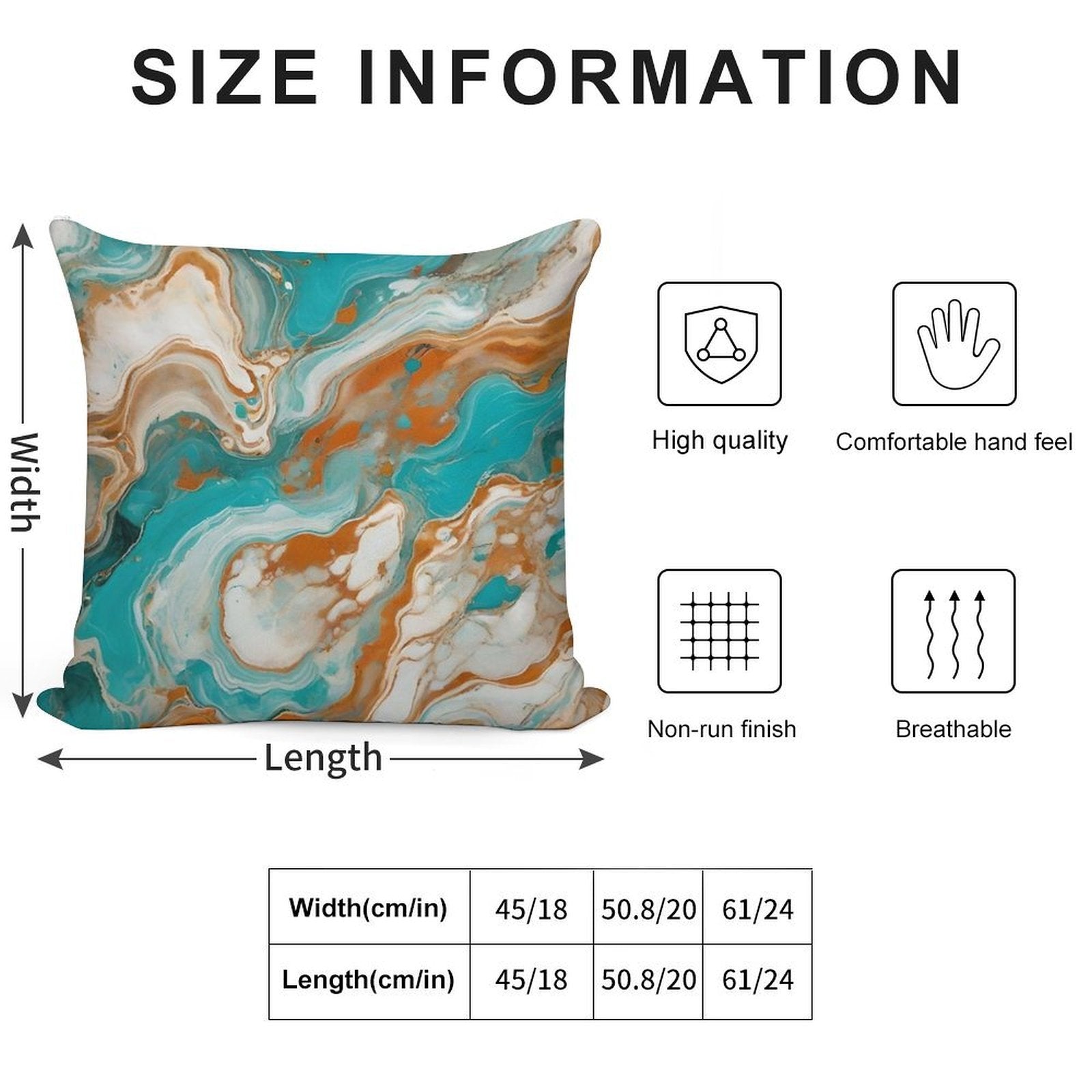 Turquoise Marble Texture With Light Earth Soft Ultra-Soft Texture Throw Pillow