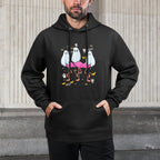 Funny Flamingo Boo Halloween Party Medium-Weight Fabric Hoodie