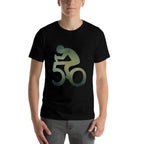 50th Birthday Mountain Bike Tour Cycling Lover Bicycle Rider  Heathered Texture T-Shirt