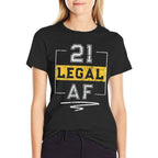21 Legal AF 21st Birthday  Rolled Sleeves T-Shirt