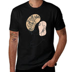 Abstract Minimalist Woman Face Line Art Floral Flower  Graphic-printed T-Shirt