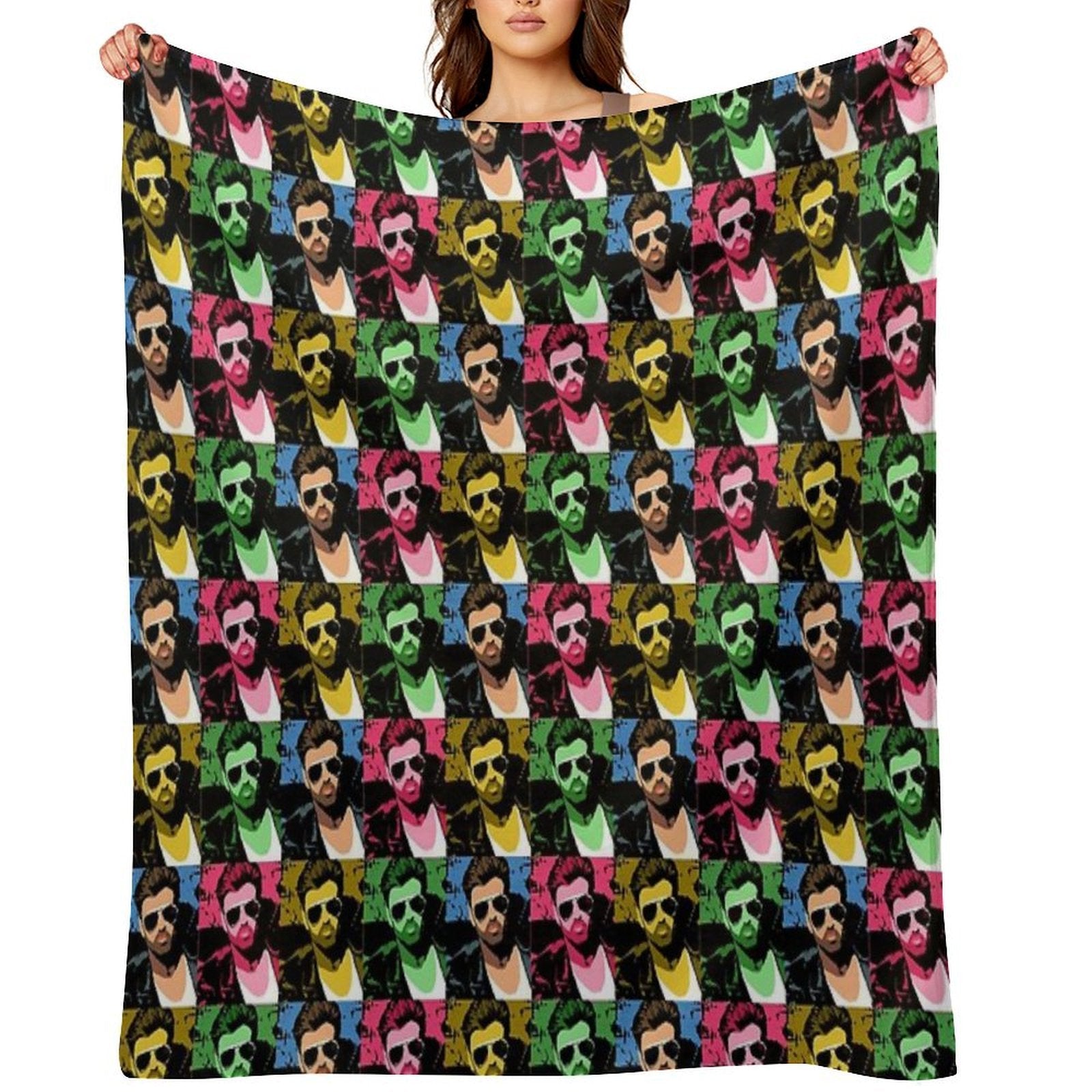 George Michael Pop Art Machine-washable Throw Blanket