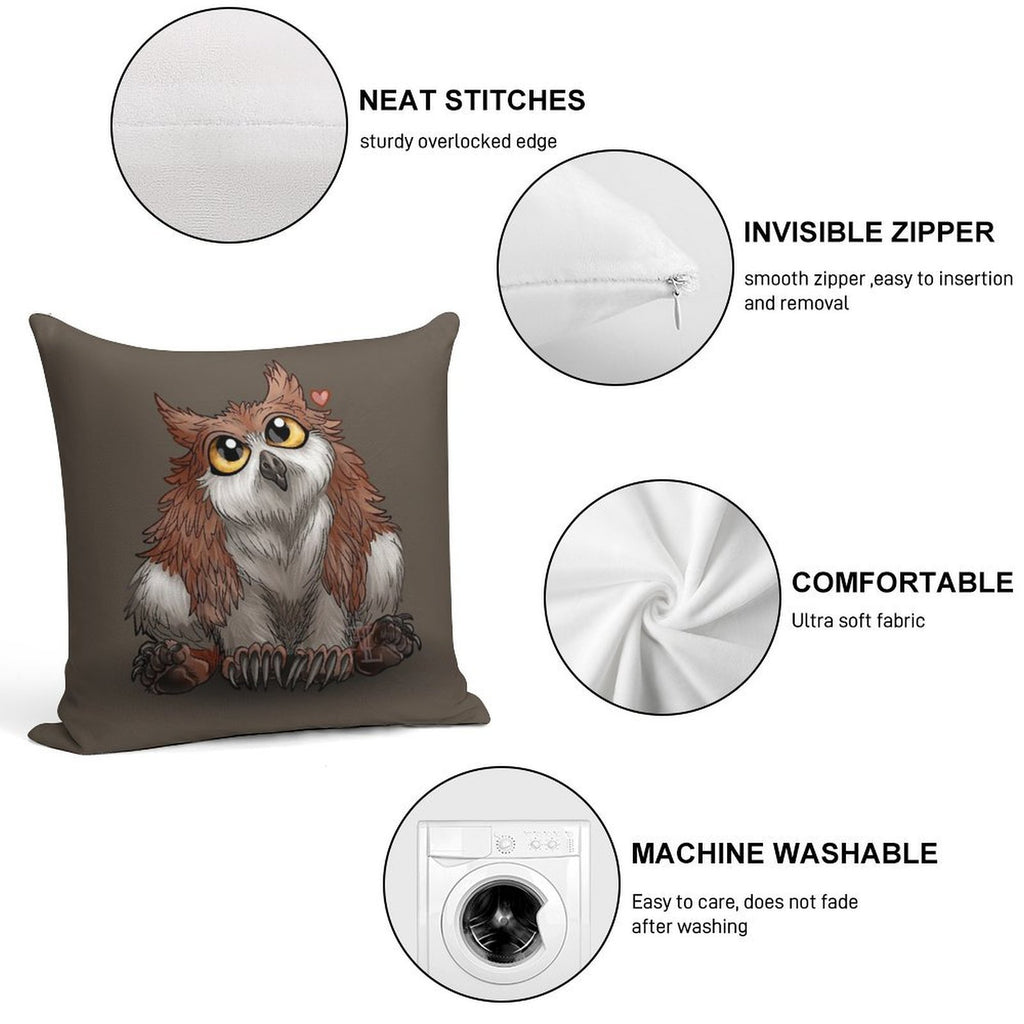 Adorable Owlbear Cub Soft Bedroom Essential Throw Pillow