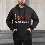 Love Retro All I Funny Need Halloween Scary Horror Movies Breathable Fabric Hoodie