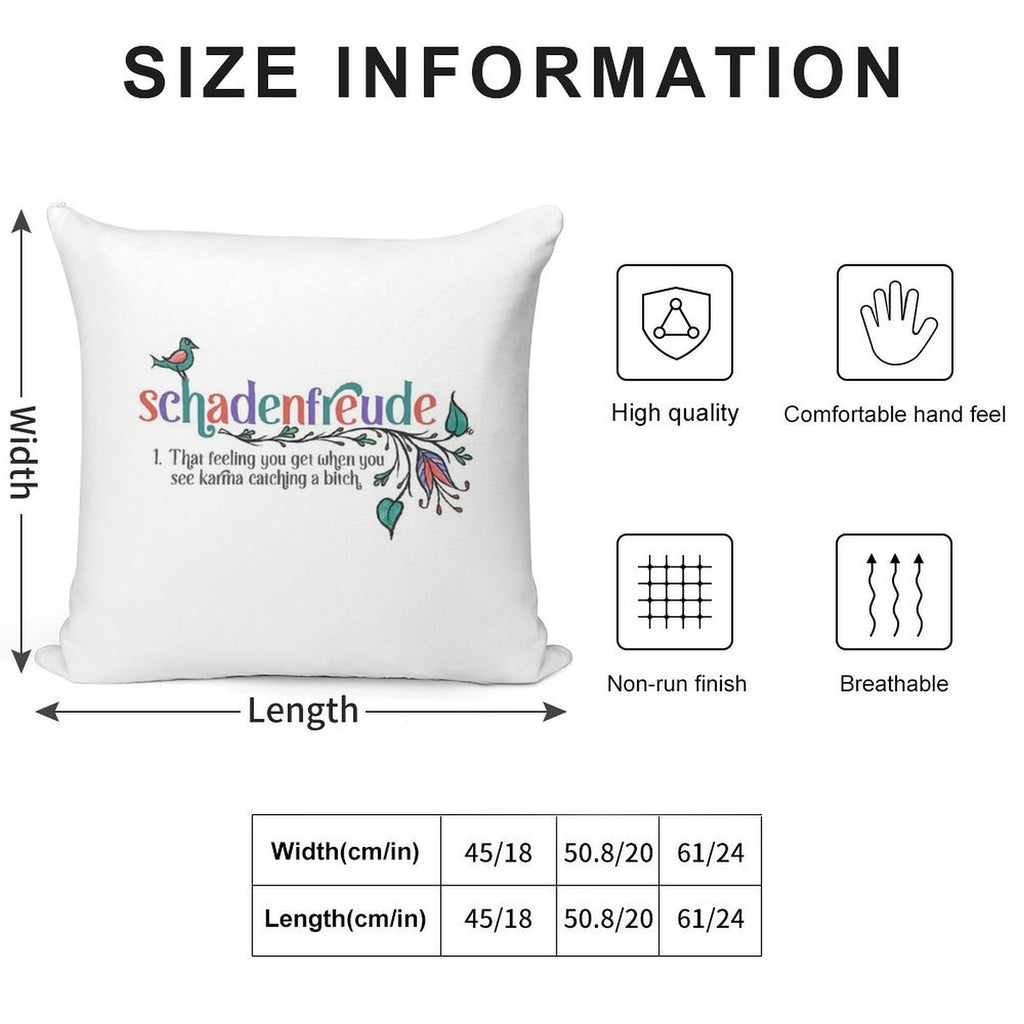 Schadenfreude - Definition with German Folk Flowers Soft Warmth Comfort Throw Pillow
