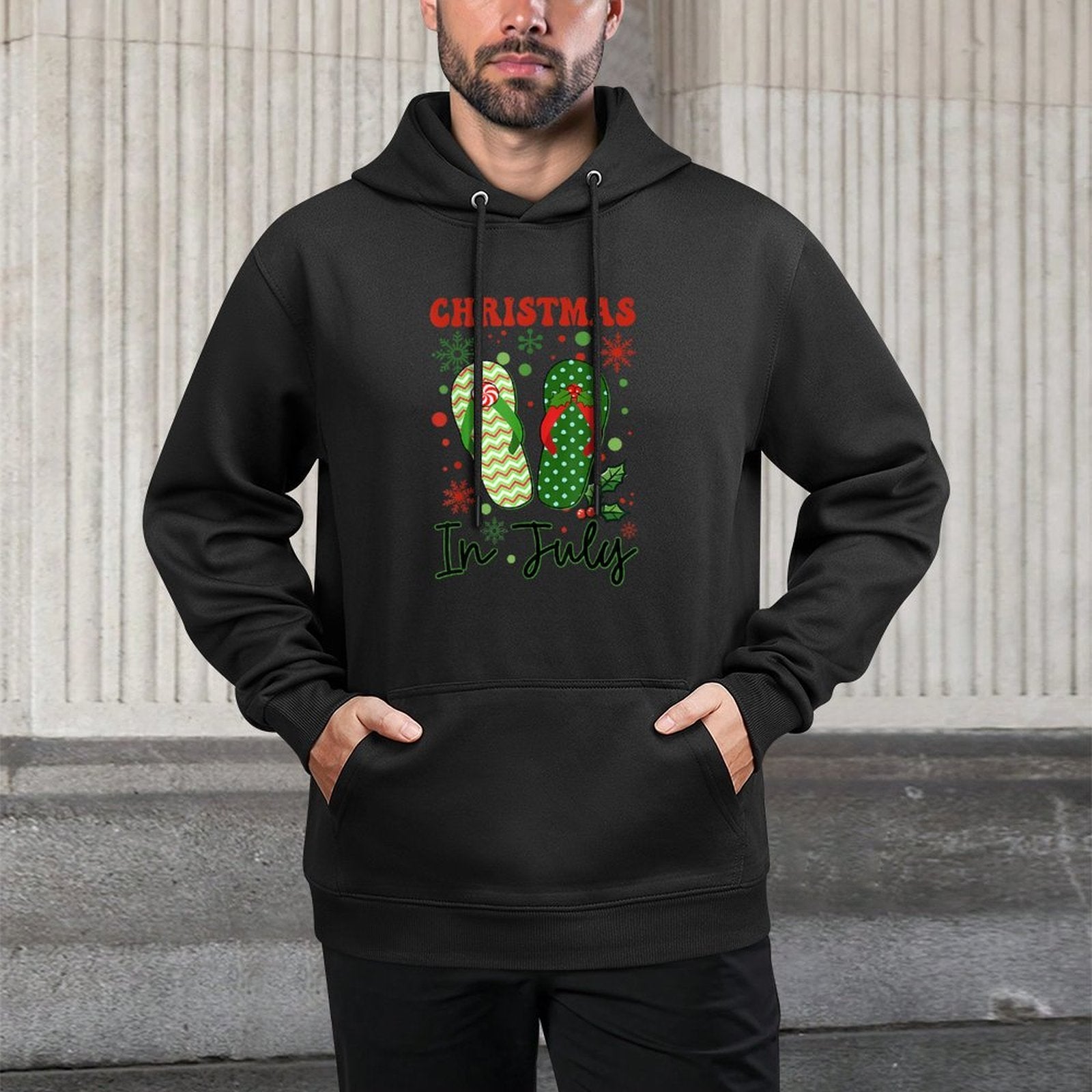 Christmas In July Flip Flops Xmas Flip Flops Summer Holiday Layering Staple Hoodie