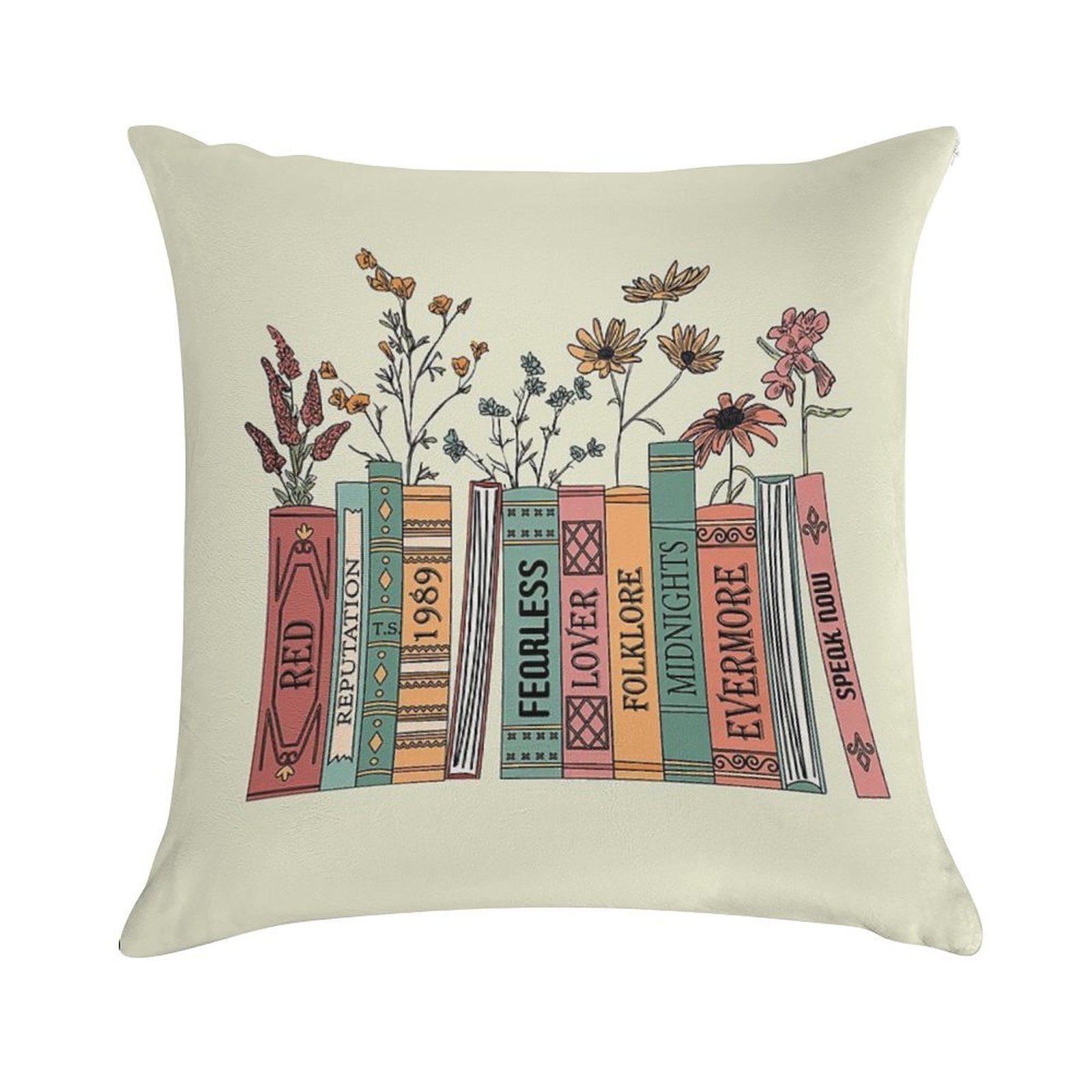 Aesthetic Albums Book Flowers Soft Warmth Comfort Throw Pillow