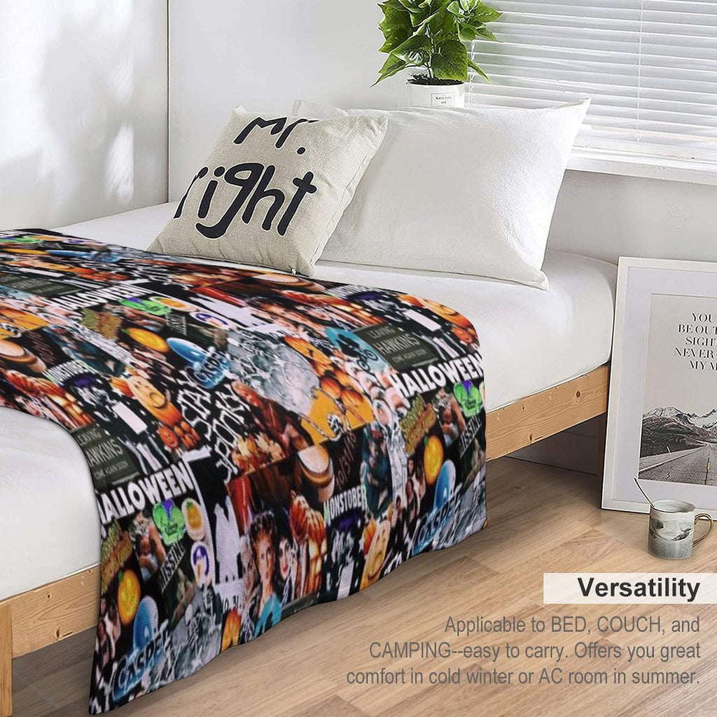Halloween Collage Durable Throw Blanket