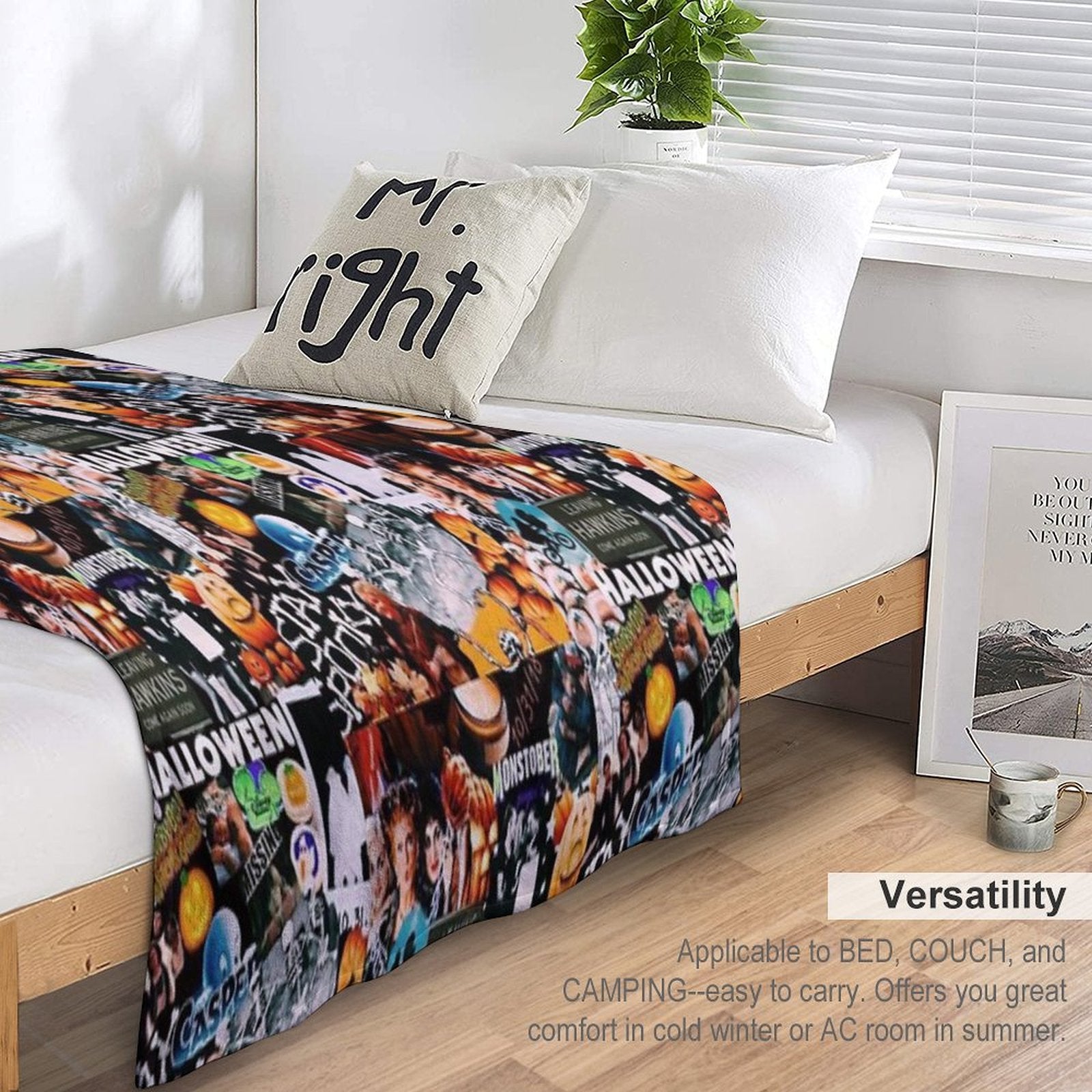 Halloween Collage Durable Throw Blanket