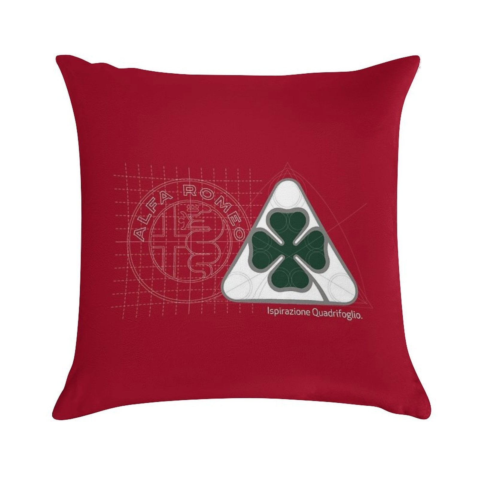 AR Quadrifoglio Construct Type 3 White Background Soft Style Accent Throw Pillow