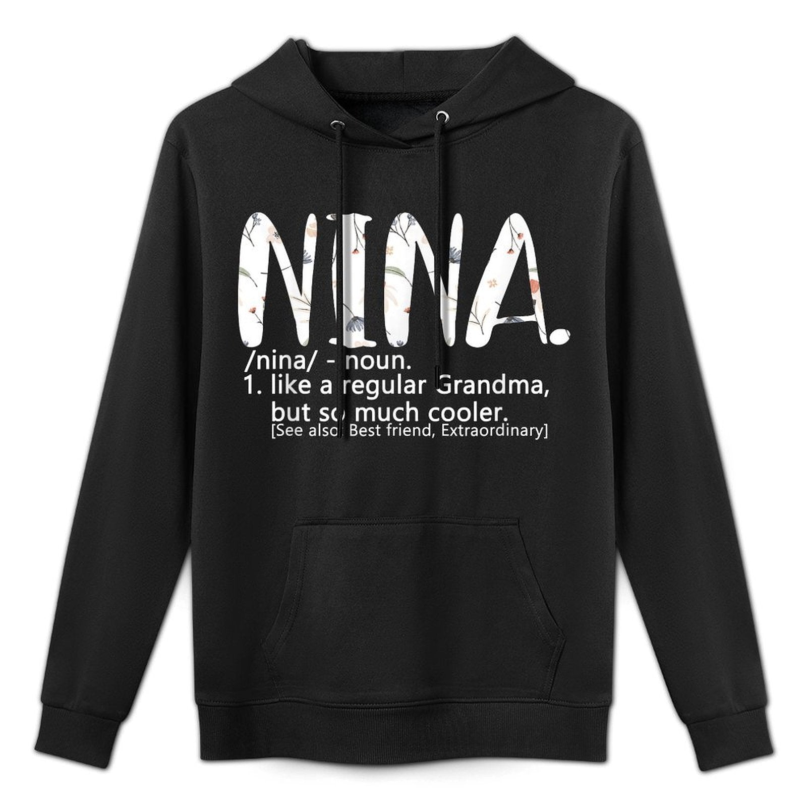 Nina Shirts for Women Mothers Day Idea Cute Grandma Nina Colorfast Hoodie