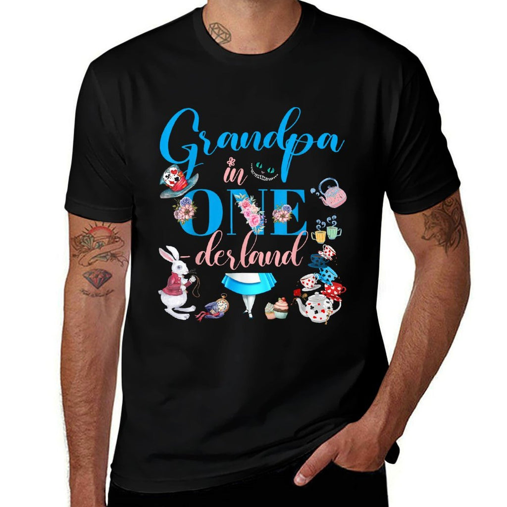Alice in ONEderland Family Grandpa Of The Birthday Girl  Versatile T-Shirt