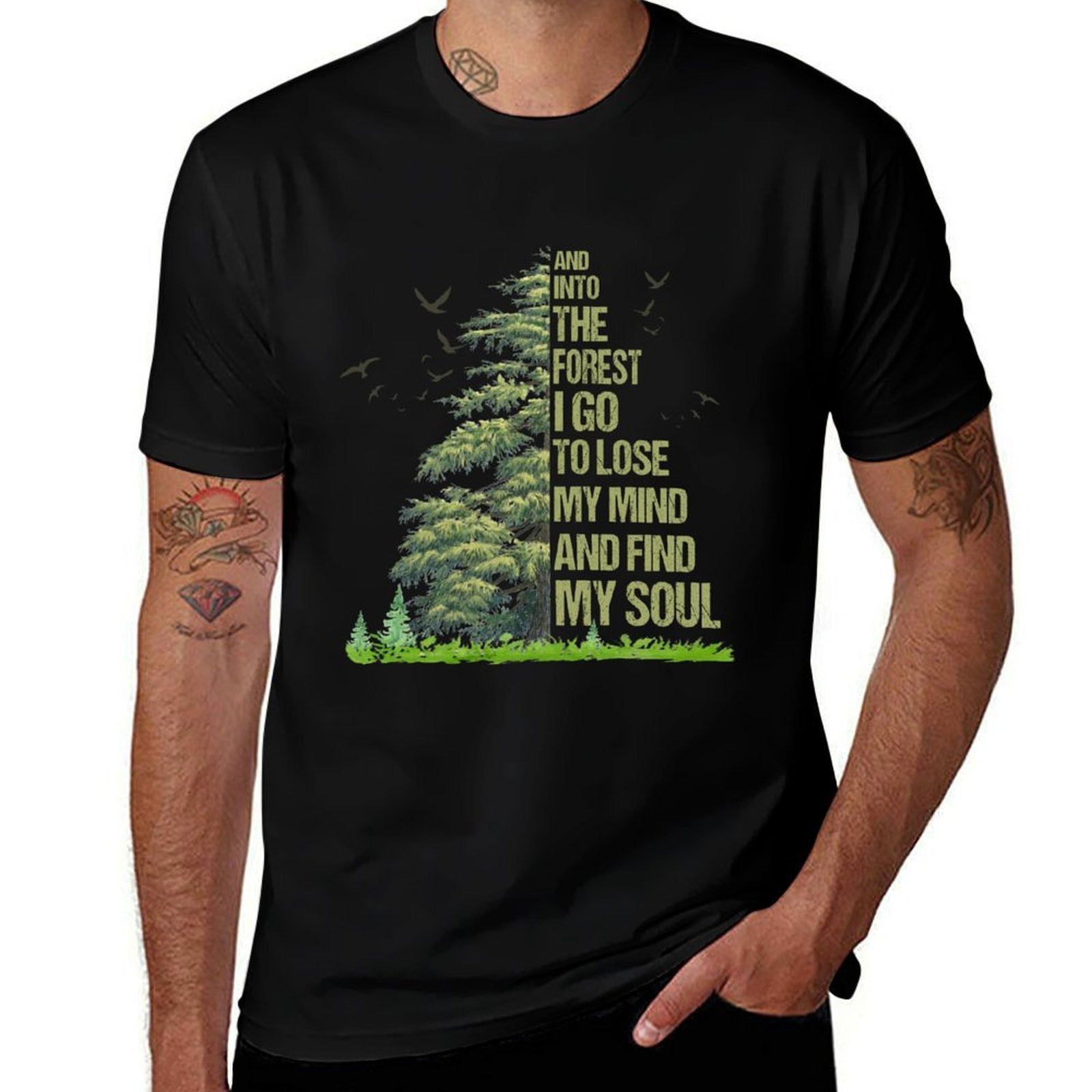 And Into The Forest I Go To Lose My Mind T-shirt Tree Hippie  Eco-friendly Material T-Shirt