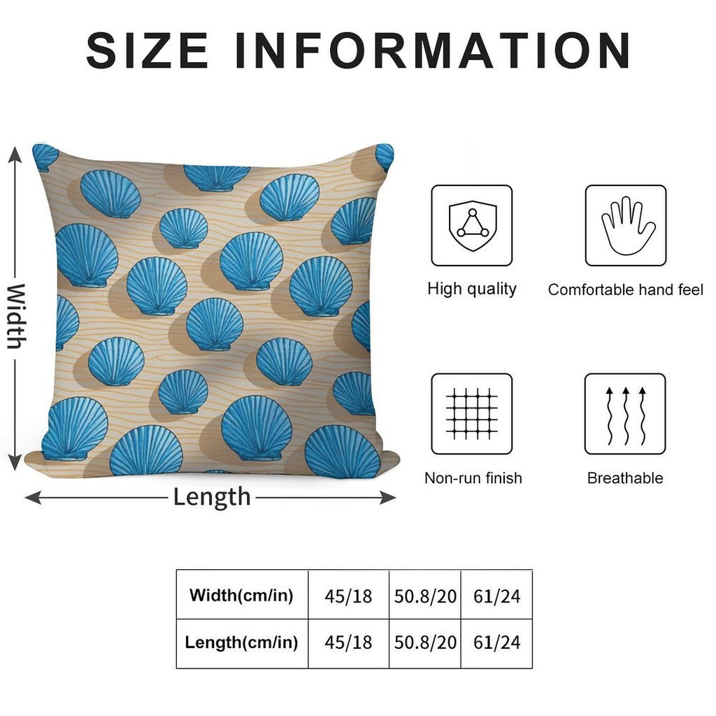 Blue Coastal Beach Soft Multiple Sizes Throw Pillow