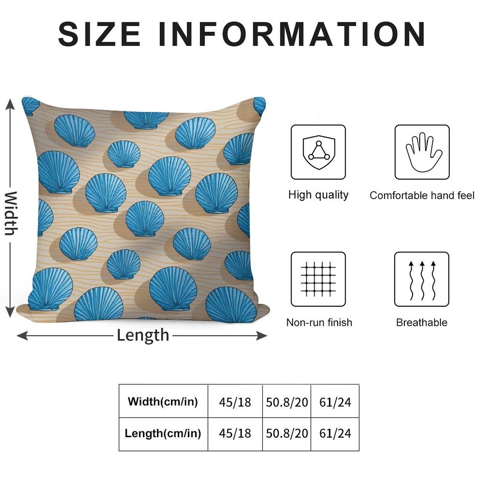 Blue Coastal Beach Soft Multiple Sizes Throw Pillow