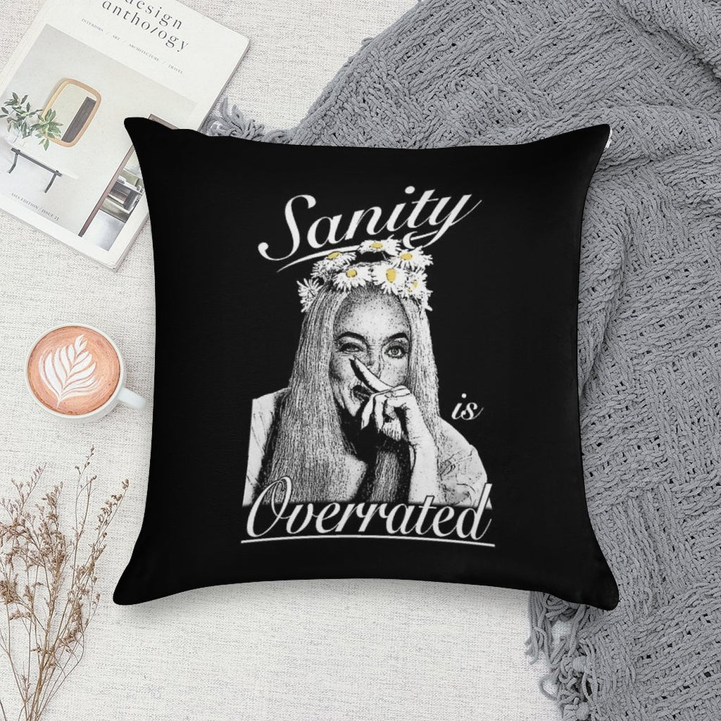 Ophelia- Sanity Is Overrated (B&W) Soft Multiple Sizes Throw Pillow