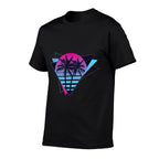 80s 90s Retro Sunset Palm Trees Vaporwave Aesthetic Art  Easy-care T-Shirt