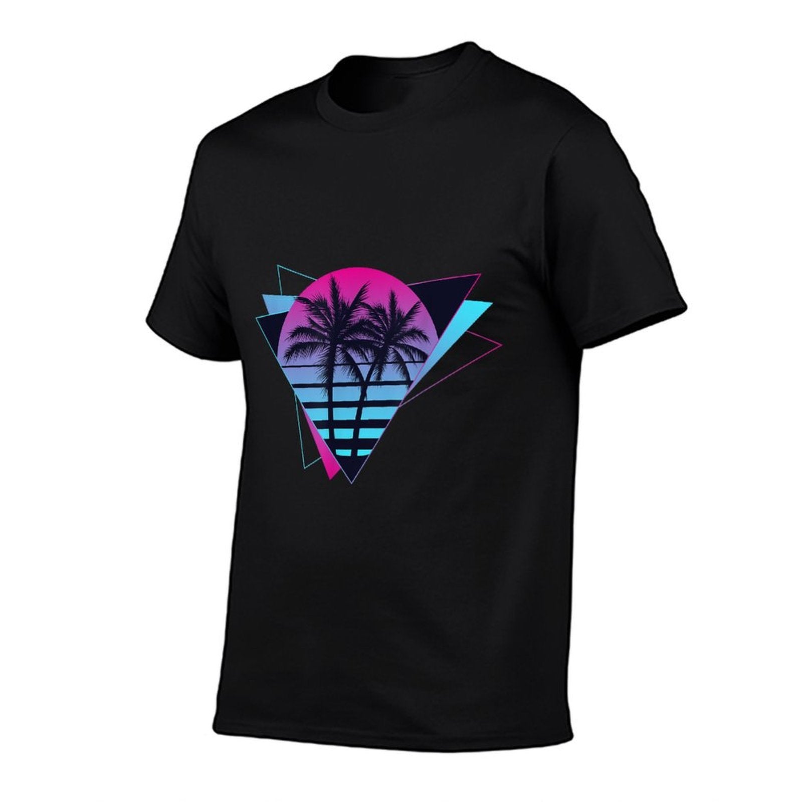 80s 90s Retro Sunset Palm Trees Vaporwave Aesthetic Art  Easy-care T-Shirt