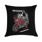 Ducati Multistrada 1200 (Ducati Red) for Motorcycle Riders Soft Easy Maintenance Throw Pillow