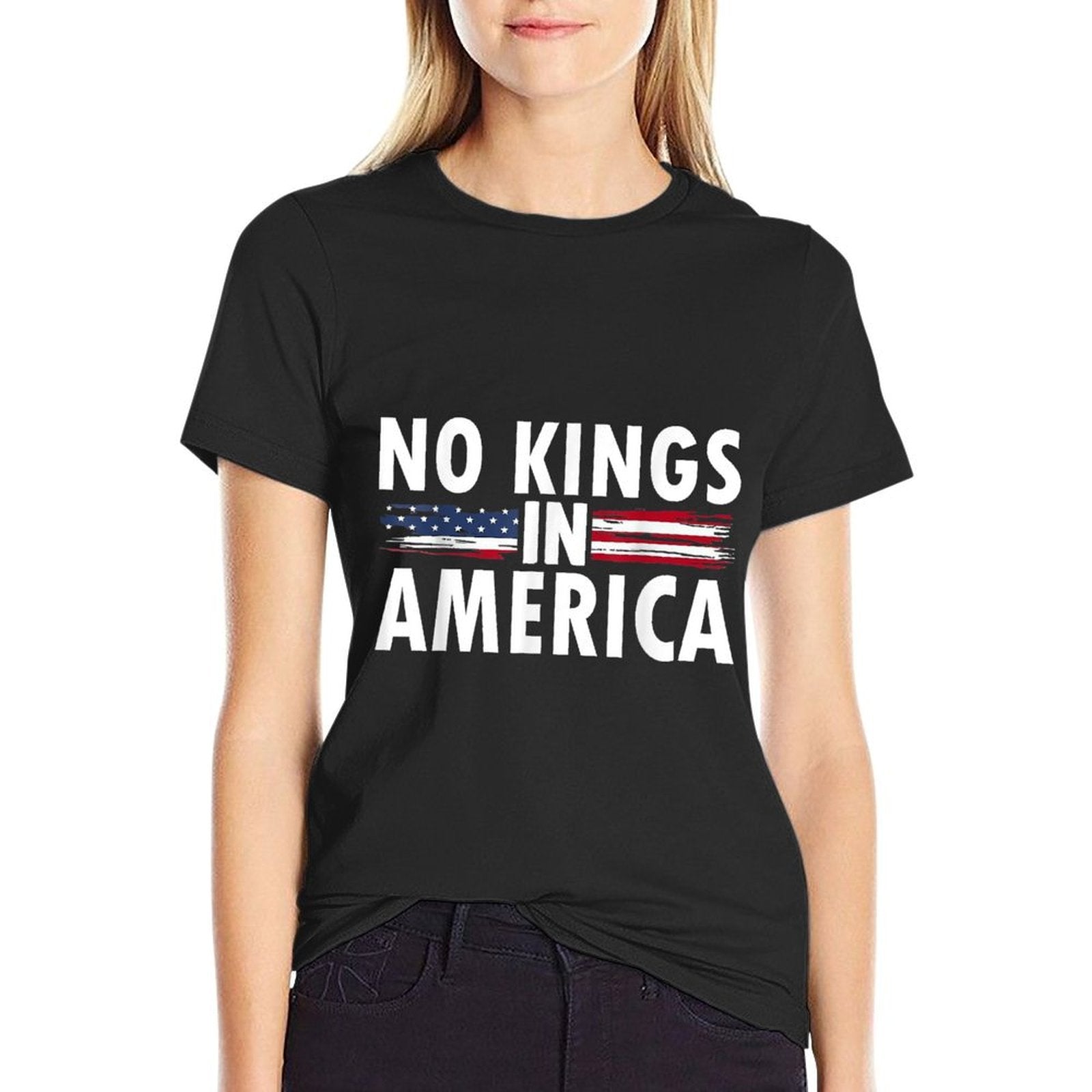 No Kings In America Men Women  Stretchy T-Shirt