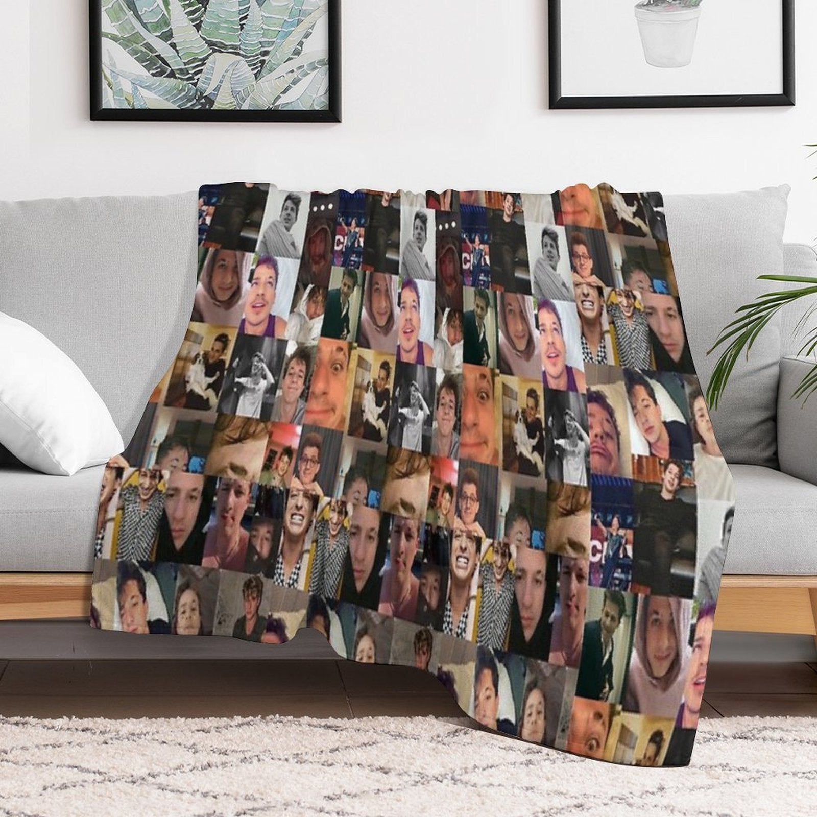 Charlie Puth Collage Velvety-soft Throw Blanket